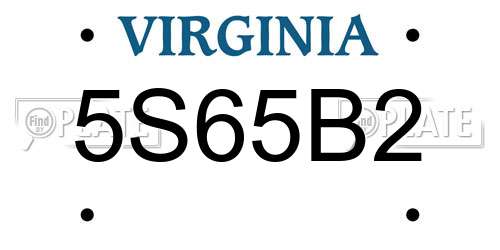 5S65B2 Virginia License Plate