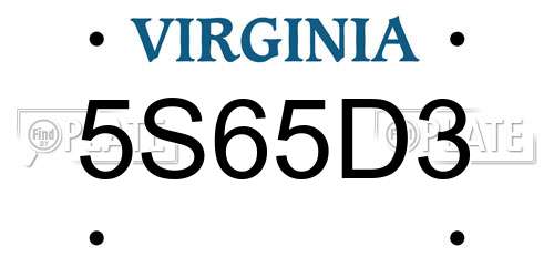 5S65D3 Virginia License Plate