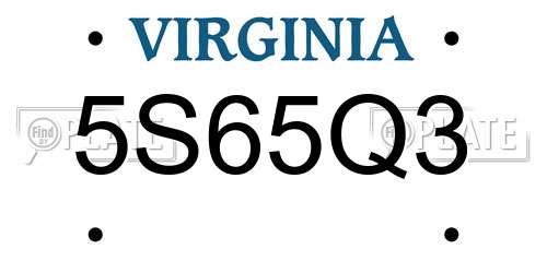 5S65Q3 Virginia License Plate