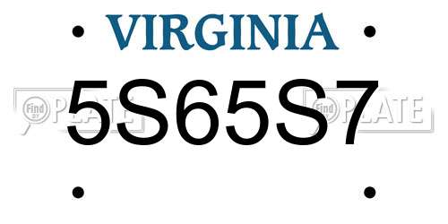 5S65S7 Virginia License Plate
