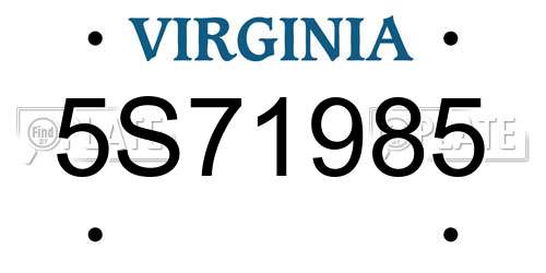 5S71985 Virginia License Plate