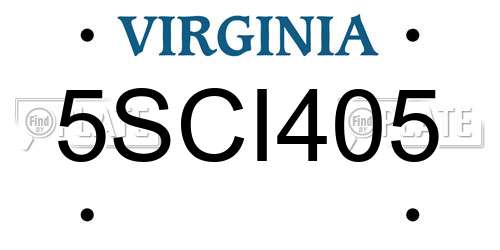 5SCI405 Virginia License Plate