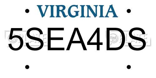 5SEA4DS Virginia License Plate