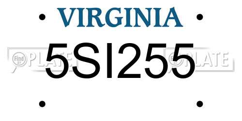 5SI255 Virginia License Plate