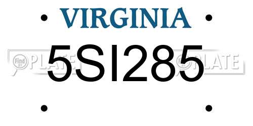 5SI285 Virginia License Plate