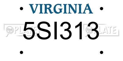 5SI313 Virginia License Plate