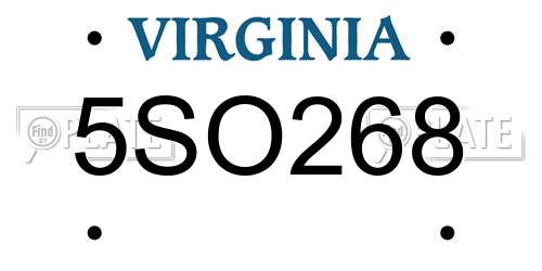 5SO268 Virginia License Plate