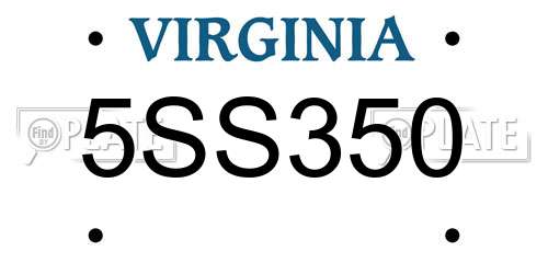 5SS350 Virginia License Plate