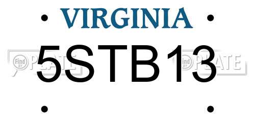 5STB13 Virginia License Plate