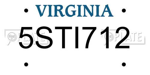 5STI712 Virginia License Plate