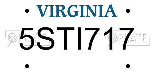 5STI717 Virginia License Plate