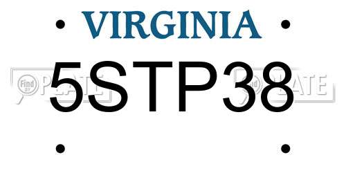5STP38 Virginia License Plate