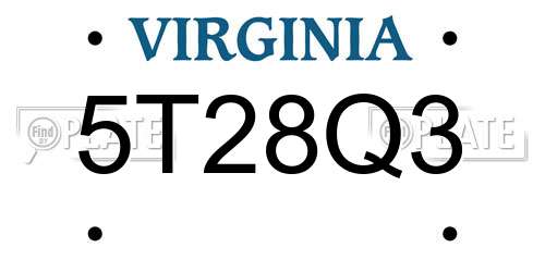 5T28Q3 Virginia License Plate