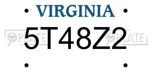 5T48Z2 Virginia License Plate