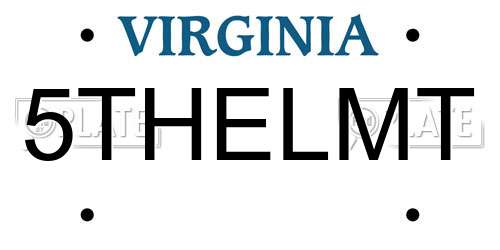 5THELMT Virginia License Plate