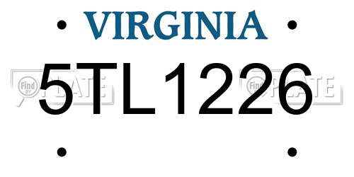 5TL1226 Virginia License Plate