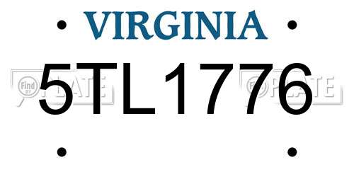 5TL1776 Virginia License Plate
