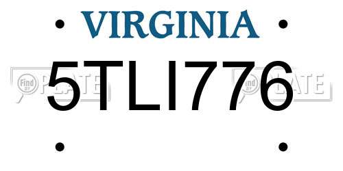 5TLI776 Virginia License Plate