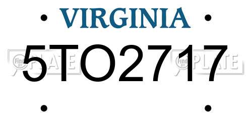 5TO2717 Virginia License Plate
