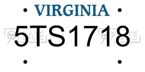5TS1718 Virginia License Plate