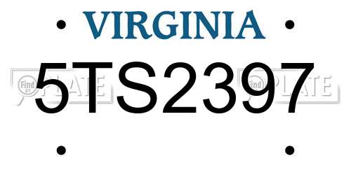 5TS2397 Virginia License Plate