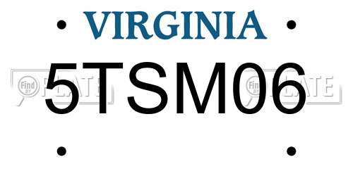 5TSM06 Virginia License Plate