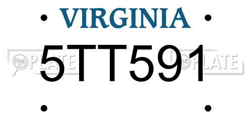 5TT591 Virginia License Plate