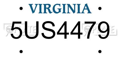 5US4479 Virginia License Plate