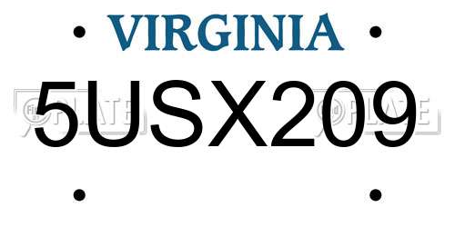 5USX209 Virginia License Plate