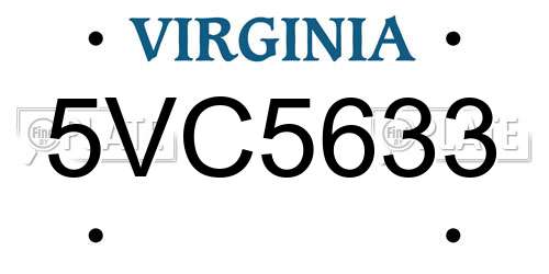 5VC5633 Virginia License Plate