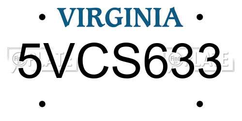 5VCS633 Virginia License Plate