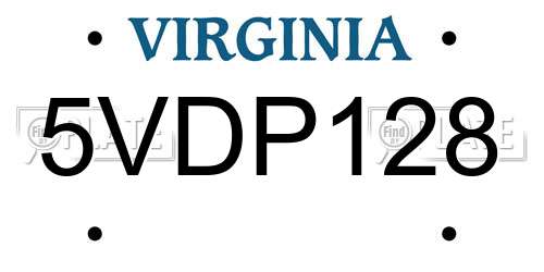 5VDP128 Virginia License Plate
