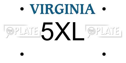 5XL Virginia License Plate