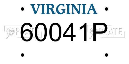 60041P Virginia License Plate