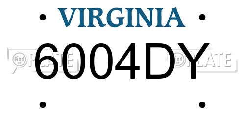 6004DY Virginia License Plate
