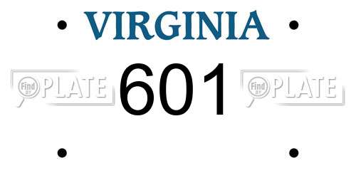 601 Virginia License Plate