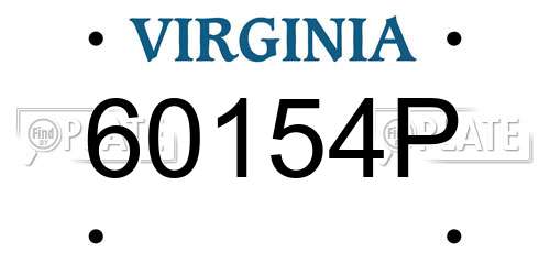 60154P Virginia License Plate