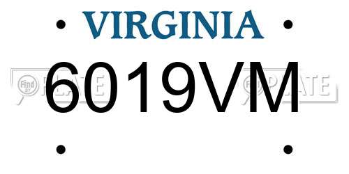 6019VM Virginia License Plate