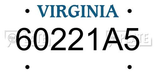 60221A5 Virginia License Plate