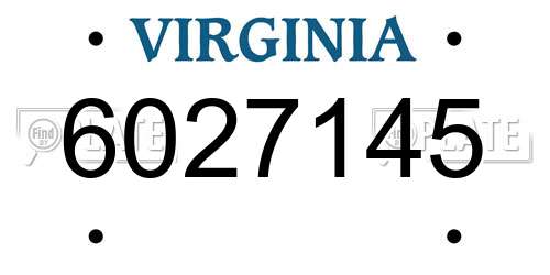6027145 Virginia License Plate