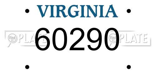 60290 Virginia License Plate