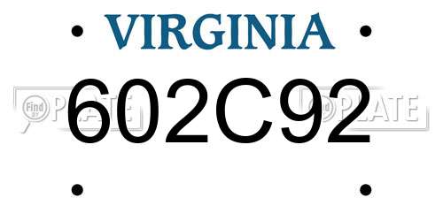 602C92 Virginia License Plate