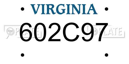 602C97 Virginia License Plate