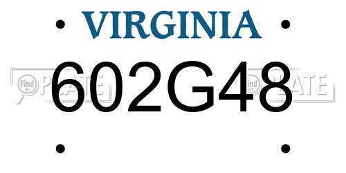 602G48 Virginia License Plate
