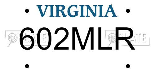602MLR Virginia License Plate