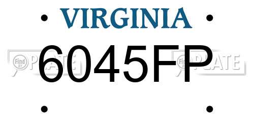 6045FP Virginia License Plate