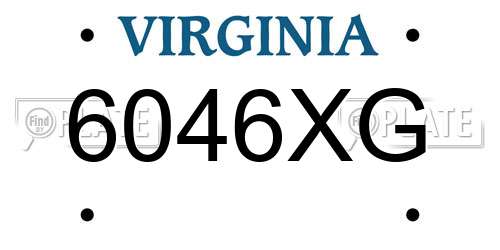 6046XG Virginia License Plate