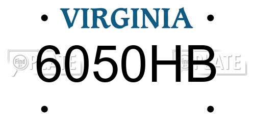 6050HB Virginia License Plate