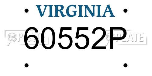 60552P Virginia License Plate