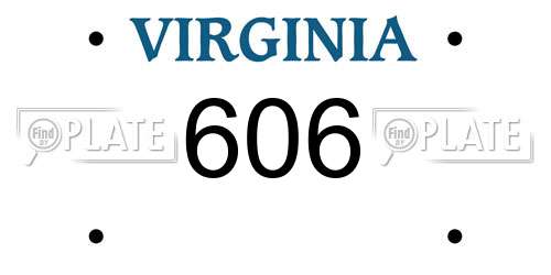 606 Virginia License Plate